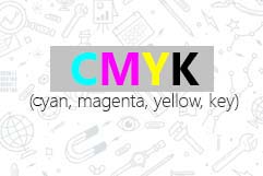 CMYK (cyan, magenta, yellow, key)